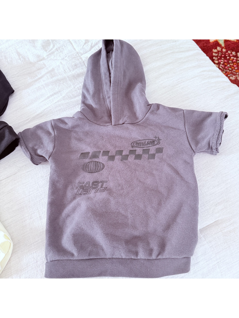 Grayson Threads Mini short sleeve grey racing hoodie
